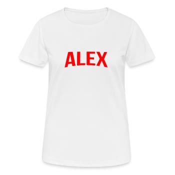 Alex name - Women's Breathable T-Shirt - white - Front - AI Model Female 172 dark (172cm)