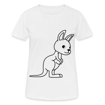 Kangaroo Comic - Frauen T-Shirt atmungsaktiv - Weiß - Vorne - AI Model Female 172 dark (172cm)