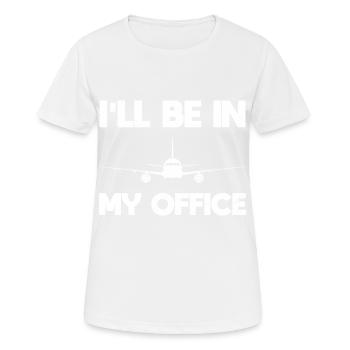 Airplane Pilot Flying Office Cockpit I Gift - Women's Breathable T-Shirt - white - Front - AI Model Female 172 dark (172cm)