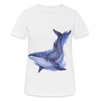 Cooler Blauwal Wal Ozean Natur Freiheit Geschenk - Frauen T-Shirt atmungsaktiv - Weiß - Vorne - AI Model Female 172 dark (172cm)
