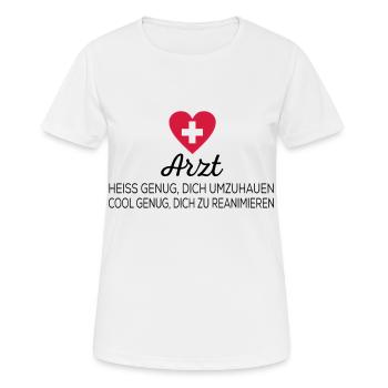 Arzt - Frauen T-Shirt atmungsaktiv - Weiß - Vorne - AI Model Female 172 dark (172cm)
