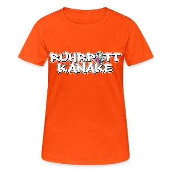 Gelsenkirchen Ruhrpott Kanake - T-shirt respirant Femme - orange néon - Devant - AI Model Female 172 dark (172cm)
