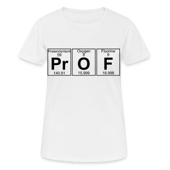 Pr-O-F (prof) - Full - Frauen T-Shirt atmungsaktiv - Weiß - Vorne - AI Model Female 172 dark (172cm)