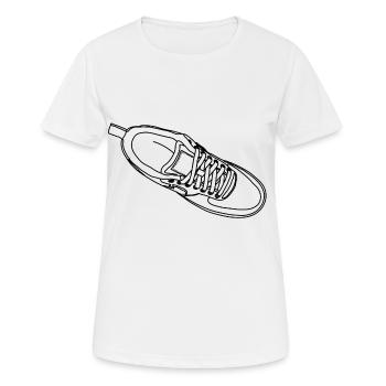 Chaussure, chaussure de sport, baskets, sport, cadeau - T-shirt respirant Femme - blanc - Devant - AI Model Female 172 dark (172cm)