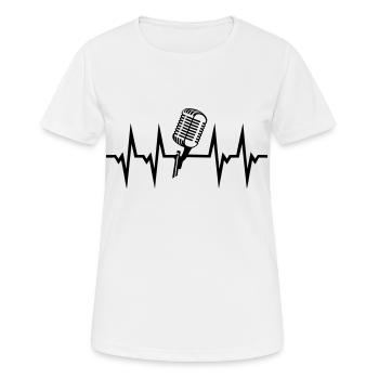 Mikrofon und Herzschlag, singen, musik - Frauen T-Shirt atmungsaktiv - Weiß - Vorne - AI Model Female 172 dark (172cm)