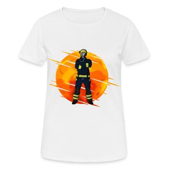 Pompiers pompiers volontaires - T-shirt respirant Femme - blanc - Devant - AI Model Female 172 dark (172cm)
