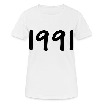 Année de naissance 1991 Idée cadeau - T-shirt respirant Femme - blanc - Devant - AI Model Female 172 dark (172cm)