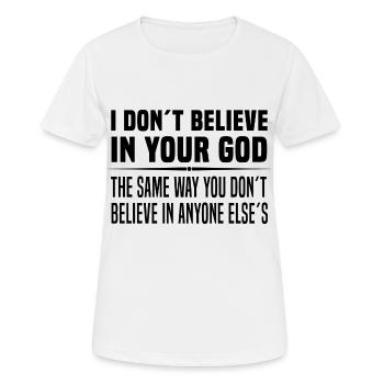 Atheismus - Frauen T-Shirt atmungsaktiv - Weiß - Vorne - AI Model Female 172 dark (172cm)