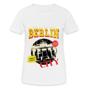 Berlin Allemagne City Skyline Vintage Rétro - T-shirt respirant Femme - blanc - Devant - AI Model Female 172 dark (172cm)