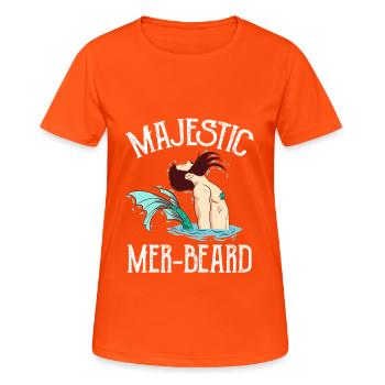 Fish Facial Hear Beard Mustache Collection - Women's Breathable T-Shirt - neon orange - Front - AI Model Female 172 dark (172cm)