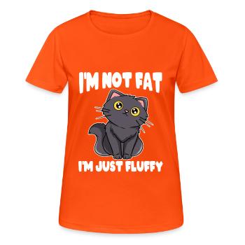 Meow Persian Overweight Obese Large Big I'm Not - Frauen T-Shirt atmungsaktiv - Neonorange - Vorne - AI Model Female 172 dark (172cm)