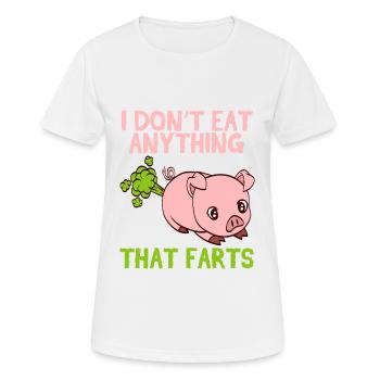 Je ne mange rien qui pète la conception de - T-shirt respirant Femme - blanc - Devant - AI Model Female 172 dark (172cm)