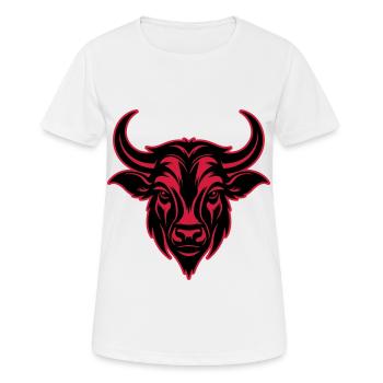 Bulle Hörner Kopf Silhouette - Frauen T-Shirt atmungsaktiv - Weiß - Vorne - AI Model Female 172 dark (172cm)