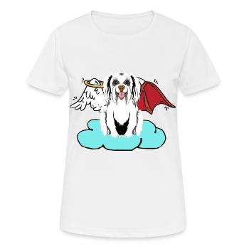 Himmlischer Satan Hund Höllen Hund Teufel Engel - Frauen T-Shirt atmungsaktiv - Weiß - Vorne - AI Model Female 172 dark (172cm)