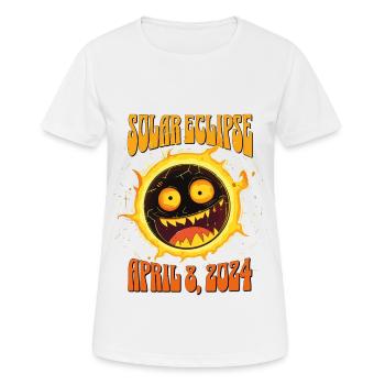 Éclipse solaire 8 avril 2024 Éclipse totale de Soleil - T-shirt respirant Femme - blanc - Devant - AI Model Female 172 dark (172cm)