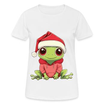 Frog Christmas Cute Cute Xmas Christmassy - Women's Breathable T-Shirt - white - Front - AI Model Female 172 dark (172cm)