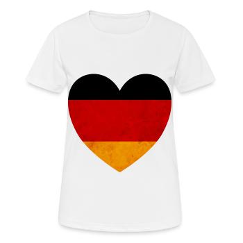 Coeur d'Allemagne Drapeau Allemand - T-shirt respirant Femme - blanc - Devant - AI Model Female 172 dark (172cm)