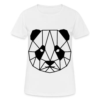 Ligne géométrique Panda - T-shirt respirant Femme - blanc - Devant - AI Model Female 172 dark (172cm)