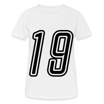 19 Number number - Women's Breathable T-Shirt - white - Front - AI Model Female 172 dark (172cm)