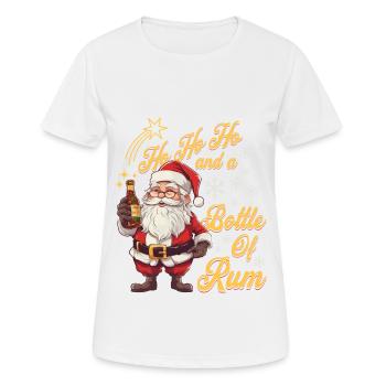 Père Noël bouteille rhum alcool liqueur Cheers - T-shirt respirant Femme - blanc - Devant - AI Model Female 172 dark (172cm)
