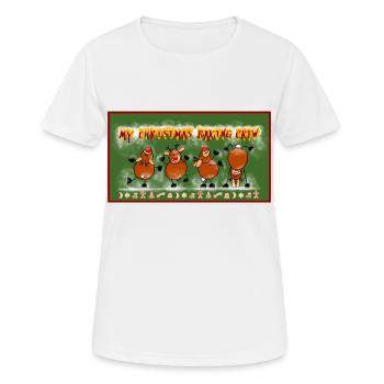 my deer christmas baking Crew - Frauen T-Shirt atmungsaktiv - Weiß - Vorne - AI Model Female 172 dark (172cm)