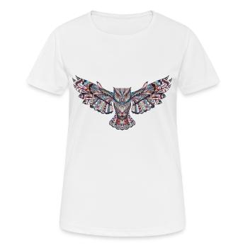 Eule in Mosaik - Frauen T-Shirt atmungsaktiv - Weiß - Vorne - AI Model Female 172 dark (172cm)
