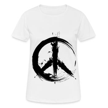 Hippy Peace Symbol Hippie Frieden Freiheit Liebe - Frauen T-Shirt atmungsaktiv - Weiß - Vorne - AI Model Female 172 dark (172cm)