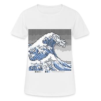 La grande vague au large de Knittingawa - T-shirt respirant Femme - blanc - Devant - AI Model Female 172 dark (172cm)