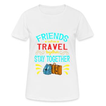 Mit Freunden reisen? Ein schönes reisendes Design - Frauen T-Shirt atmungsaktiv - Weiß - Vorne - AI Model Female 172 dark (172cm)