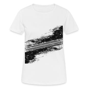 camion , voiture, voiture, empreinte de pneus , accident, Limited - T-shirt respirant Femme - blanc - Devant - AI Model Female 172 dark (172cm)