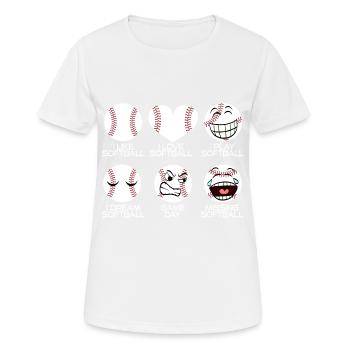 Ich mag Softball Ich liebe Softball Ich spiele - Frauen T-Shirt atmungsaktiv - Weiß - Vorne - AI Model Female 172 dark (172cm)