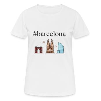 #Barcelone, capitale de la Catalogne - T-shirt respirant Femme - blanc - Devant - AI Model Female 172 dark (172cm)