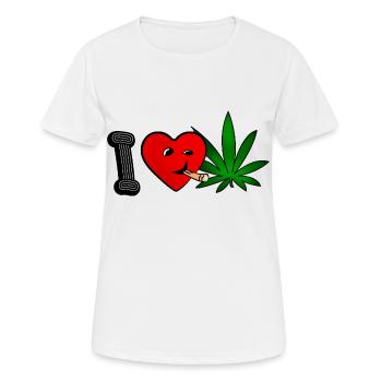 J’aime fumer de l’herbe - T-shirt respirant Femme - blanc - Devant - AI Model Female 172 dark (172cm)