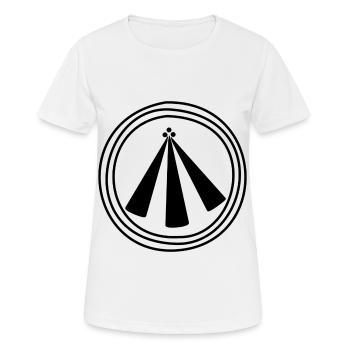 Keltisch Symbol Triskele Knoten - Frauen T-Shirt atmungsaktiv - Weiß - Vorne - AI Model Female 172 dark (172cm)