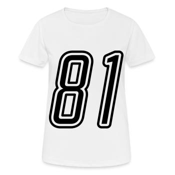 81 Number number - Women's Breathable T-Shirt - white - Front - AI Model Female 172 dark (172cm)