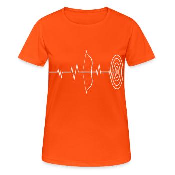 Grab This Eye-Catching Shirt "Heartbeat EKG - Women's Breathable T-Shirt - neon orange - Front - AI Model Female 172 dark (172cm)