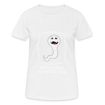 "Here's A Really Old Picture Of Me" Funny Adult - Frauen T-Shirt atmungsaktiv - Weiß - Vorne - AI Model Female 172 dark (172cm)