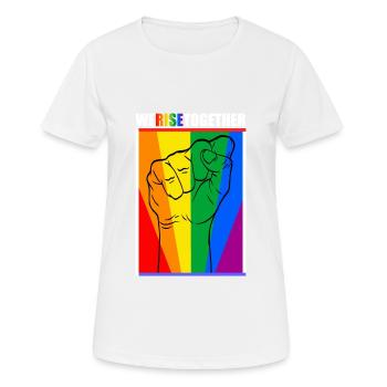 Nous nous élevons ensemble legal liberté coloré - T-shirt respirant Femme - blanc - Devant - AI Model Female 172 dark (172cm)