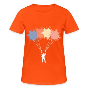 Nice Paragliding Shirt For Para-glider Flying - Frauen T-Shirt atmungsaktiv - Neonorange - Vorne - AI Model Female 172 dark (172cm)