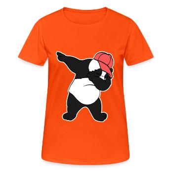 Cute Panda Swagger Dabbing Dab Tee For Animal - Frauen T-Shirt atmungsaktiv - Neonorange - Vorne - AI Model Female 172 dark (172cm)