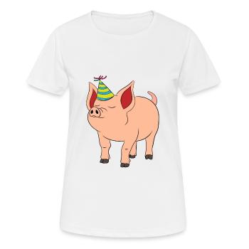 Celebration Party Pink Pig Farmer Oink Farm Barn - Frauen T-Shirt atmungsaktiv - Weiß - Vorne - AI Model Female 172 dark (172cm)