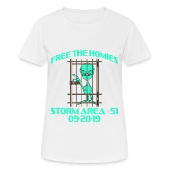 Free The Homies Storm Area 51 09/20/2019 T-shirt - Frauen T-Shirt atmungsaktiv - Weiß - Vorne - AI Model Female 172 dark (172cm)
