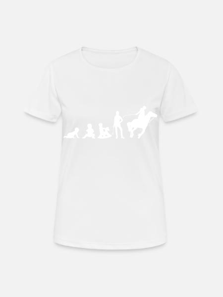 Evolution Life Is Better With Horses Design - Frauen T-Shirt atmungsaktiv - Weiß