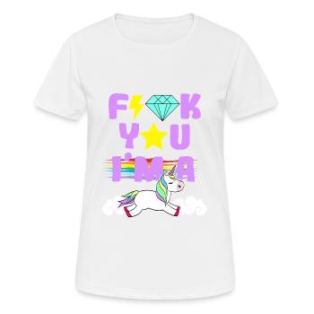 Fuck You I'm A Unicorn Equality Clouds Coloré - T-shirt respirant Femme - blanc - Devant - AI Model Female 172 dark (172cm)