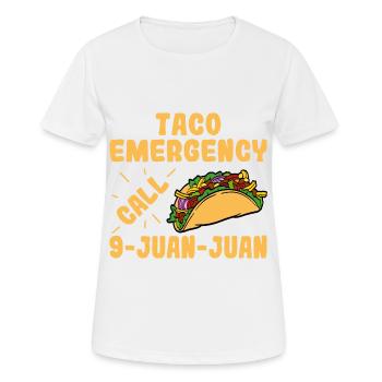"Appel d'urgence Taco 9-Juan-Juan" pour tous les - T-shirt respirant Femme - blanc - Devant - AI Model Female 172 dark (172cm)