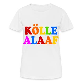 Kölle alaaf - Frauen T-Shirt atmungsaktiv - Weiß - Vorne - AI Model Female 172 dark (172cm)