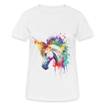 Licorne Magie Fantaisie Fable Couleurs Colorées Art - T-shirt respirant Femme - blanc - Devant - AI Model Female 172 dark (172cm)