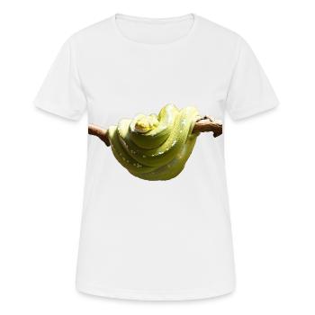 Der Baumpyton kann bis zu vier Meter lang werden - Frauen T-Shirt atmungsaktiv - Weiß - Vorne - AI Model Female 172 dark (172cm)
