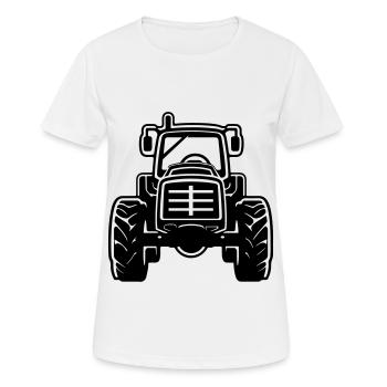 Traktor Bauer Farmer Symbol - Frauen T-Shirt atmungsaktiv - Weiß - Vorne - AI Model Female 172 dark (172cm)
