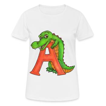 ABC Zoo Niedlicher Aligator Krokodil Kind Geschenk - Frauen T-Shirt atmungsaktiv - Weiß - Vorne - AI Model Female 172 dark (172cm)